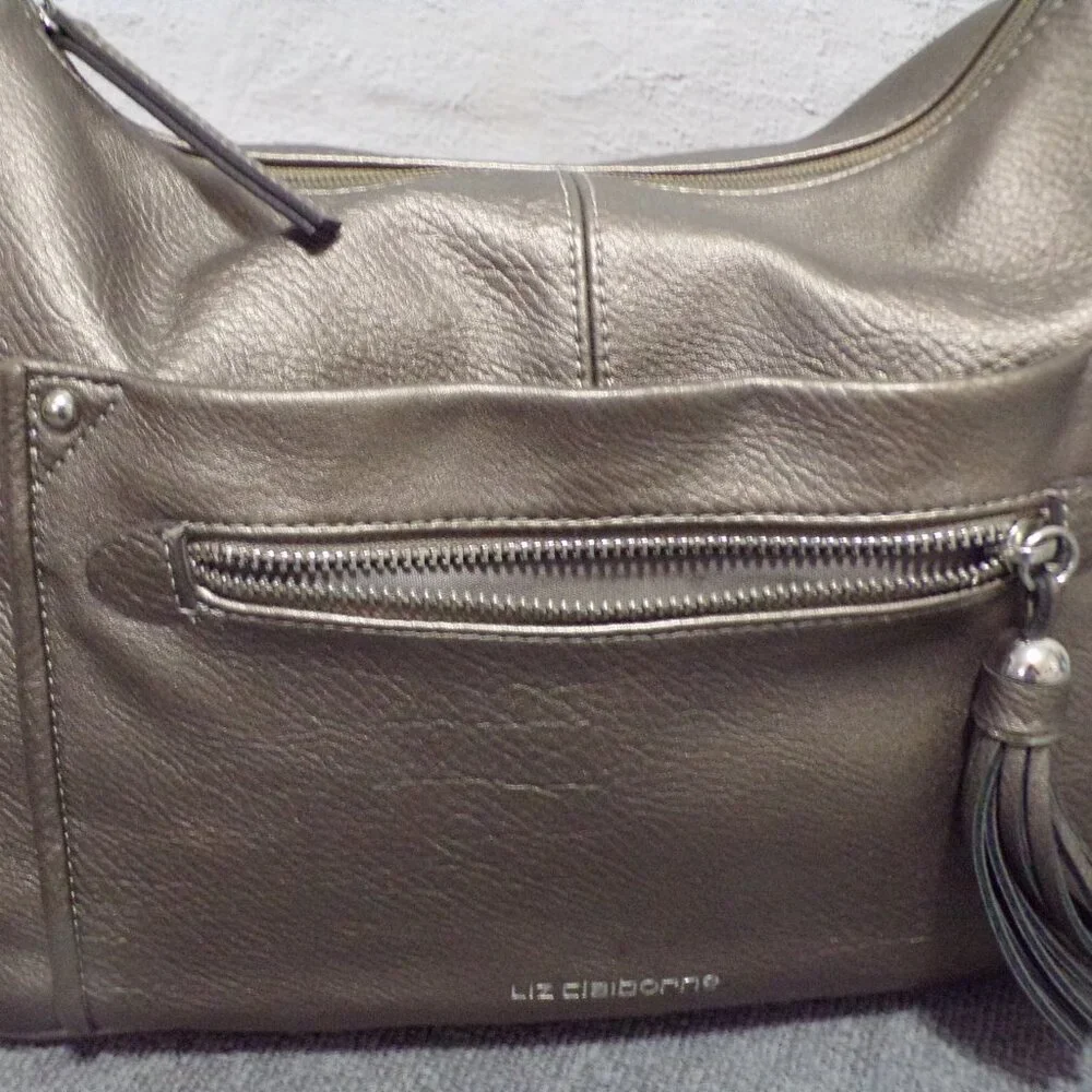 Liz Claiborne Bronze Hobo Handbag Silver Hardware‎